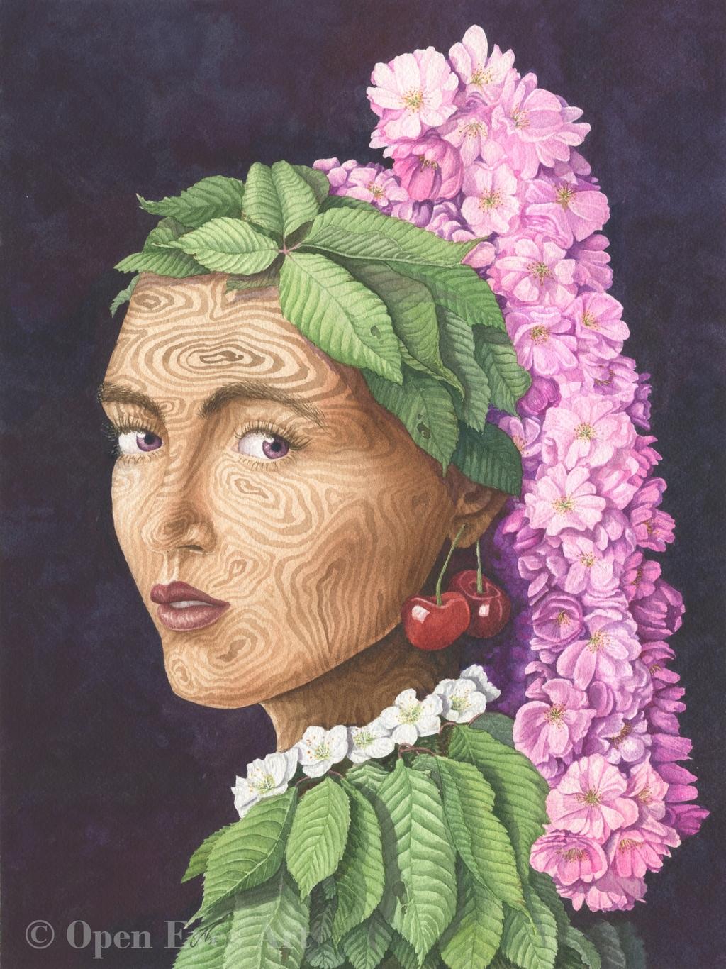 painting of cherry dryad