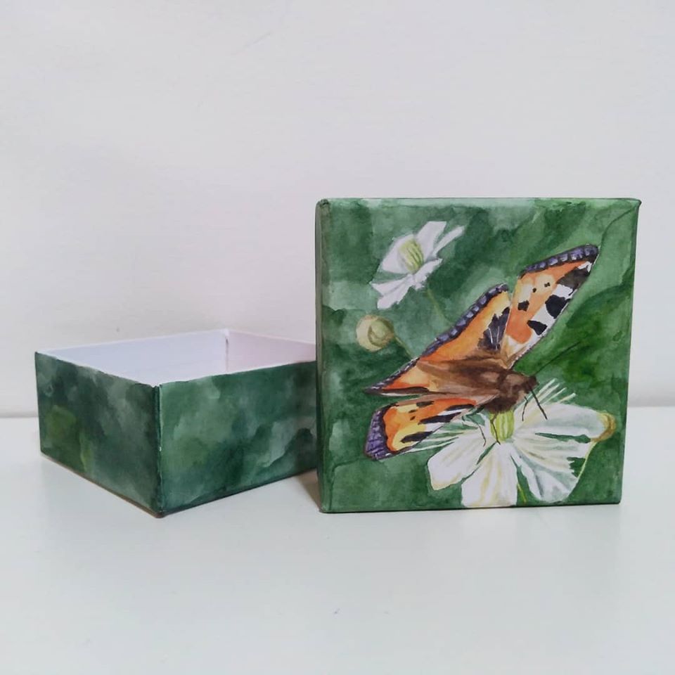 box painted with butterfly